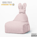 Uszata pufa siedzisko z oparciem Funny Bunny SOFT- Różowa